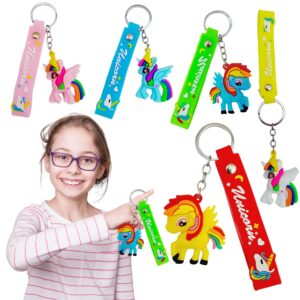 01 PCs IncyWincy Unicorn Keychain for Kids | Cute Keyrings for Girls | Birthday Return Gift Bulk Pack | Keyrings for Backpacks ( Random Color )