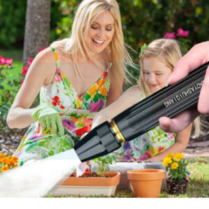 Adjustable Water Spray Nozzle – Durable Plastic Garden Hose Sprayer (Black, 1 Pc)