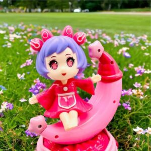 Rotating Moon Doll Toy With LED Lights & Music – Adorable Crescent Moon Design, Universal Rotation, Safe for Kids 3+, Pink & Purple Gift for Fun and Sensory Play (Random Color)