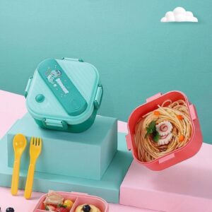 3 Grids Unicorn Lunch Box For Children Students Sandwich Fruit Food Storage Container Cartoon Kids Bento Box For School Camping - Random Color