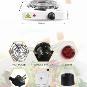 Electric Stove For Cooking - Hot Plate Heat Up In Just 2 mins - Easy to Clean -Metal Body (random color )