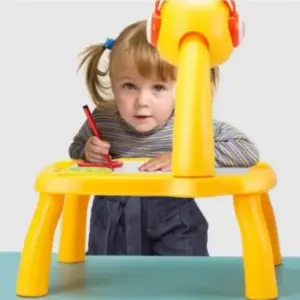 Mini Art Drawing Board Leds Projector Light Toy Children Kids Painting Table Small Desk (Random Color)