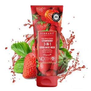 Vibrant Beauty Strawberry 3 In 1 Scrub-Mask-Wash Face Wash Deep Pore Cleansing Facial For Radiant Skin (200ml)